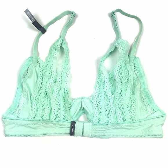 Aerie Lace Bralette Womens 32B Mint Green Underwire Romantic Feminine Minimalist - Picture 2 of 3
